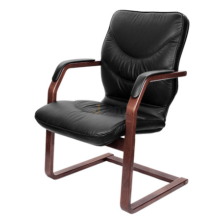 Кресло LEEDS WOOD C кожа+кож.зам.