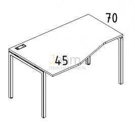 Мебель для персонала Стол эргономичный левый "Техно" на металлокаркасе DUE Б2 065 БП